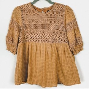 Doe & Rae Peasant Top Shirt